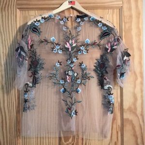 Zara sheer floral top